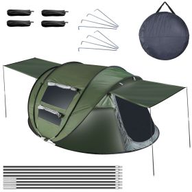 5-8 Person Pop Up Tent Automatic Setup Camping Tent Waterproof InstantÂ Setup Tent with 4 Tent Poles 2 Mosquito Net Windows Carrying Bag for Hiking Cl