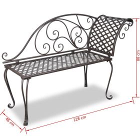 vidaXL Patio Chaise Lounge 50.4" Steel Antique Brown (Option: as picture)