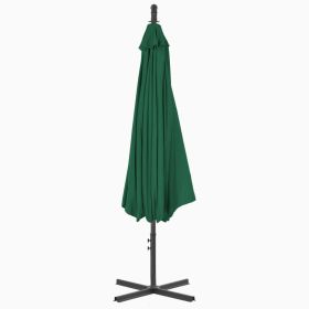 vidaXL Cantilever Garden Parasol with Steel Pole 300 cm Green (Option: as picture)