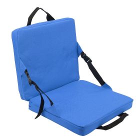 Outdoor Foldable Chair with Backrest Soft Sponge Cushion Back Chair for Stadium and Beach Blue (Option: bule)