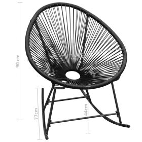 vidaXL Outdoor Rocking Chair Black Poly Rattan (Option: as picture)