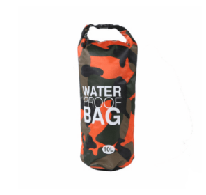 Camouflage waterproof bucket bag beach bag waterproof bucket bag outdoor drifting waterproof bag waterproof bag (Option: Orange-15L)