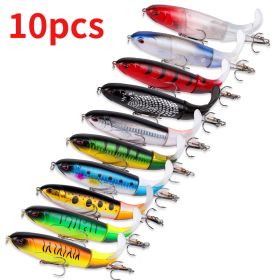 10pcs 1set 13g 10cm Premium Fishing Lure Kit Bass Trout Baits With Propeller Tail Durable Hooks Realistic Action For Freshwater (Option: 10pc 1sset 13g)