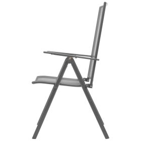 vidaXL Stackable Garden Chairs 2 pcs Steel Grey (Option: as picture)