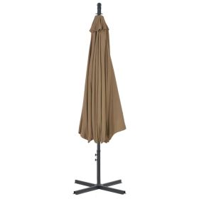 vidaXL Cantilever Garden Parasol with Steel Pole 300 cm Taupe (Option: as picture)