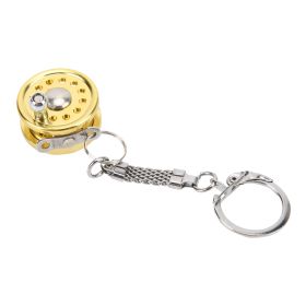 Aluminum Alloy Mini Fishing Reel Keychain Pendant Decorative Portable Fly Reel Key Ring (Option: as picture)