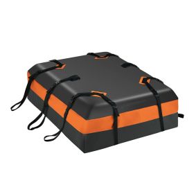 Car Outdoor Traveling Storage Rooftop Cargo Carrier Box (Type: Rooftop Cargo Box, Color: Black & Orange)