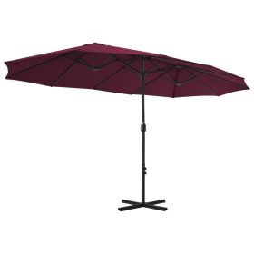 vidaXL Garden Parasol with Aluminium Pole 460x270 cm Bordeaux Red (Option: as picture)